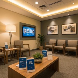 Men's health clinic waiting area promoting comfort and professionalism